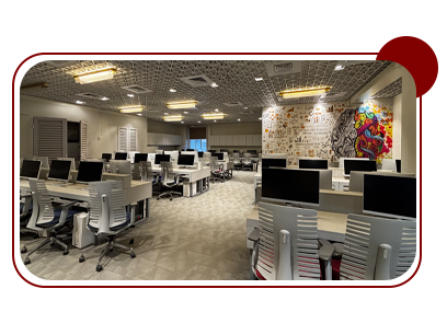 Office space with computers